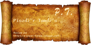 Piszár Tamás névjegykártya